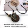 Vintage Boho Sweater Chain Leather Chain Long Wooden Pendant Necklace Handmade Hollow Leaves Clothing Pendant for Women Men