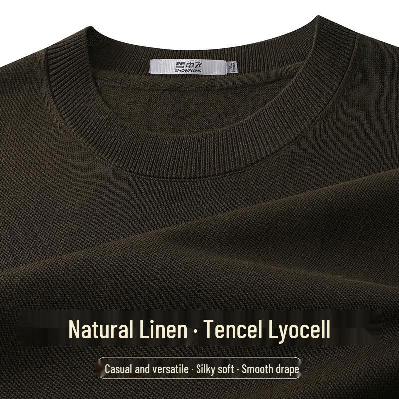 Men s Lyocell-Linen Blend Short Sleeve Knit T-Shirt 2XL