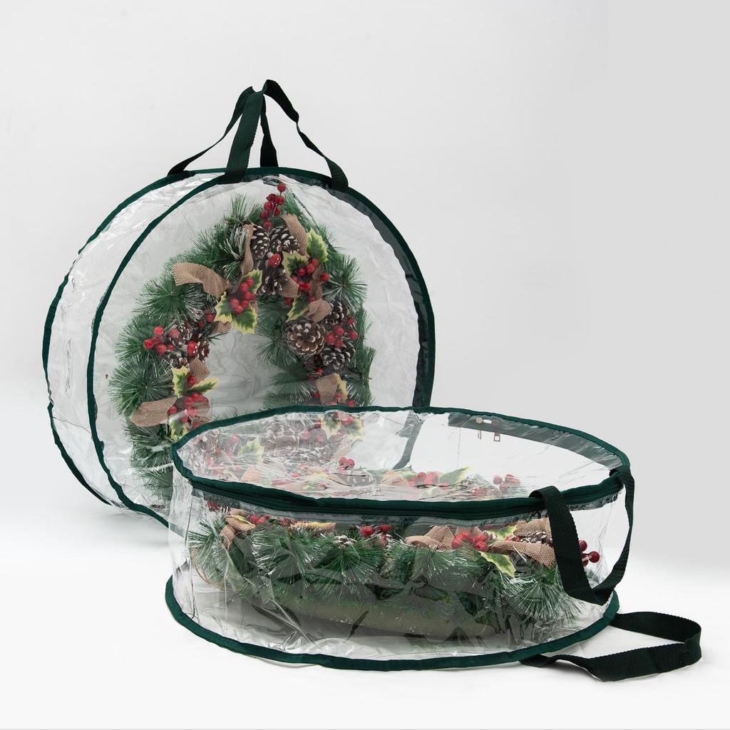 PVC Transparent Christmas Wreath Storage Bag