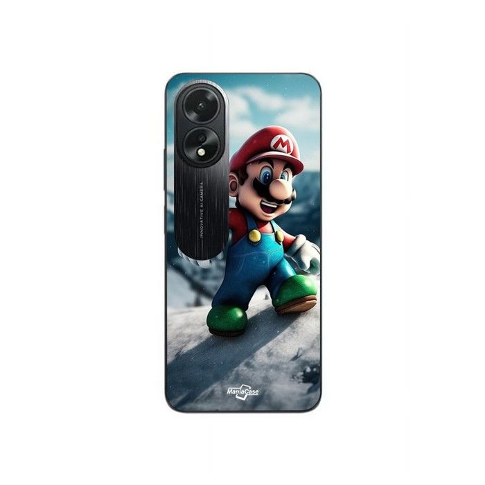 Coque de téléphone - MANIACASE - Oppo A38 - Silicone TPU - Super Mario Bros - Noir