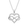 925 Sterling Silver Heart-Shaped Infinity Necklace - Women's European & American Fashion Clavicle Chain