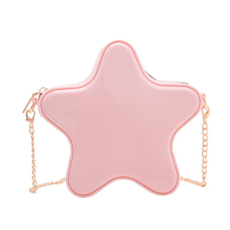 Cartoon Star Shaped Evening Clutch Bag with Strap Party Designer Style Shoulder Purse Children Jelly Clutch Handbag Candy Colors