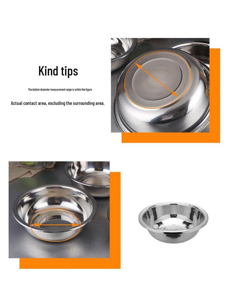 Extra Large Non-Slip Stainless Steel Bowl for Vegetables, Dough Kneading, and Laundry