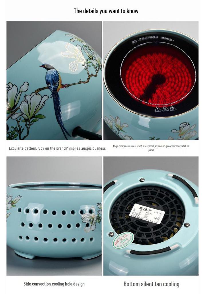 High-Temp Resistant Electric Ceramic Tea Stove with Thickened Silicon Glass & Touch Control