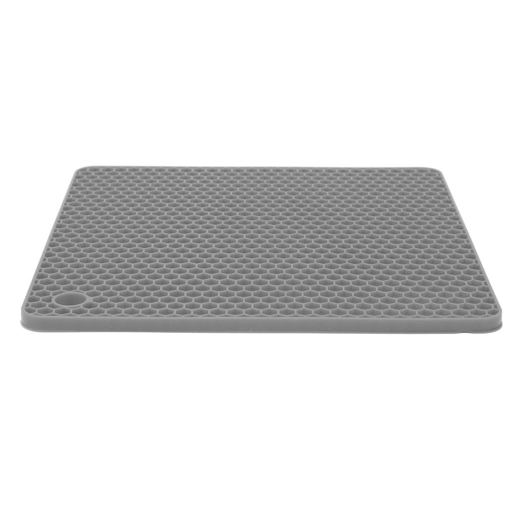Heat Insulated Pad Square Shape Thickened Silicone Prevent Slip Heat Proof Mat for Wax Pot BowlGrey