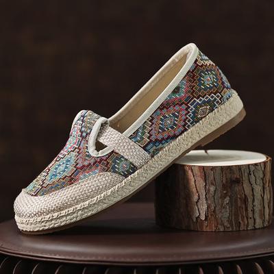 Frühjahr/Sommer Neue Stoffschuhe Ethno-Stil Segeltuchschuhe Damenschuhe Atmungsaktive Leinenschuhe mit weicher Sohle Vielseitige Einzelschuhe