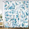Beautiful Watercolor Flowers And Leaves Printed Shower Curtain Polyester Waterproof Bathroom Curtain Home Decoration With Hooks