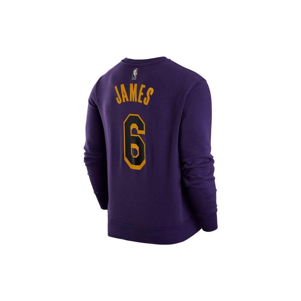 Jordan Los Angeles Lakers NBA Print Crew Neck Long Sleeve Sweatshirt Men Tops Purple DR2409-504