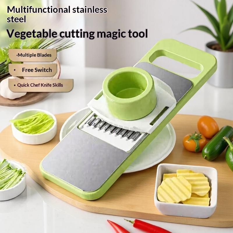 Multifunctional Stainless Steel Vegetable Cutter Adjustable Blade Cutting Tool for Slicing/Shredding (Quick Kitchen Prep)