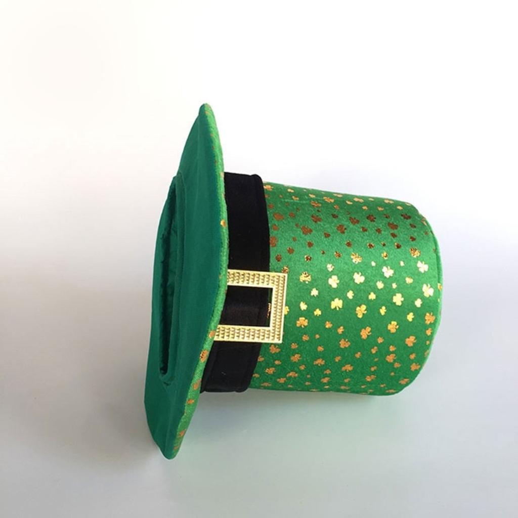 StPatrick Day Green Hat & Bowtie Set Shamrock Hat Irish National Day Celebration Party Flat Top Hat Carnival Accessories