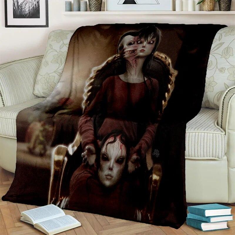 3D Horror Ghost Junji Ito Tomie Kawakami Blanket,Soft Throw Blanket for Home Bedroom Bed Sofa Picnic Travel Office Cover Blanket