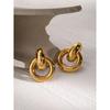 18k Gold Plated Stainless Steel Minimalist Earrings in European & American Design