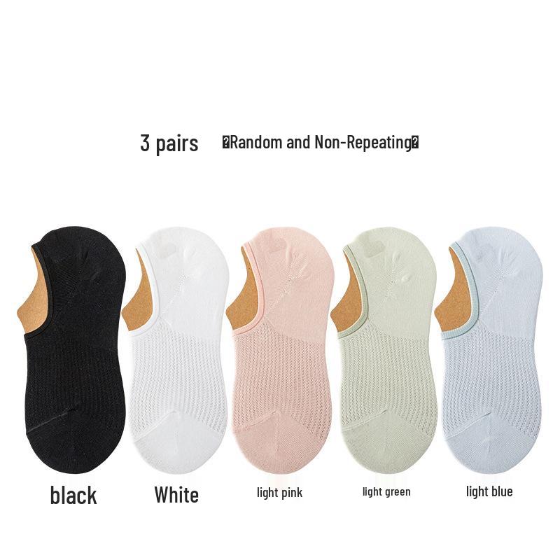 Damskie Oddychające Siateczkowe Skarpetki typu Stopka - Antypoślizgowe, Jednokolorowe, Niewidoczne, Wszechstronne na Wiosnę/Lato