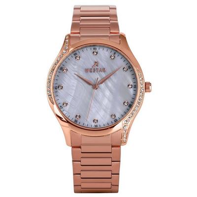 Orologio da donna Zing Crystal Accents in acciaio inossidabile color oro rosa con quadrante in madreperla bianca al quarzo 00127PPN611