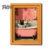 Small Picture Frames for Fridge Funny Wooden Magnets Frame, Retro Cute Cat Pattern Magnetic Refrigerator Style Interior Decoration Locker Magnet Photo