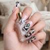 1 Set False Nails with Jelly Glue Chapped Pattern Easy Wearing Fake Nails DIY Nail Art Kit Professional Manicure Tools