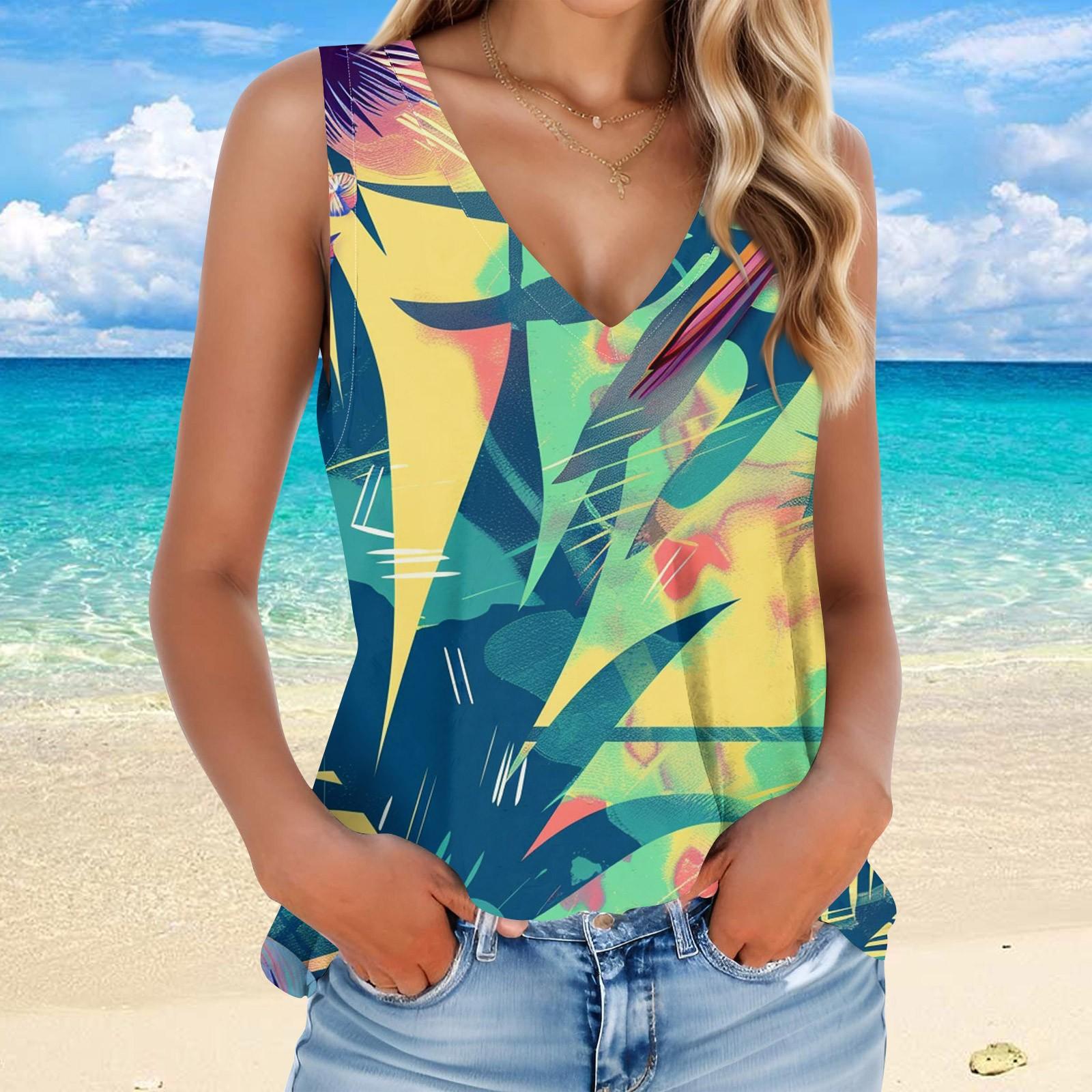 

Женские повседневные топы-туники для ношения с леггинсами, летняя майка без рукавов с принтом для женщин L