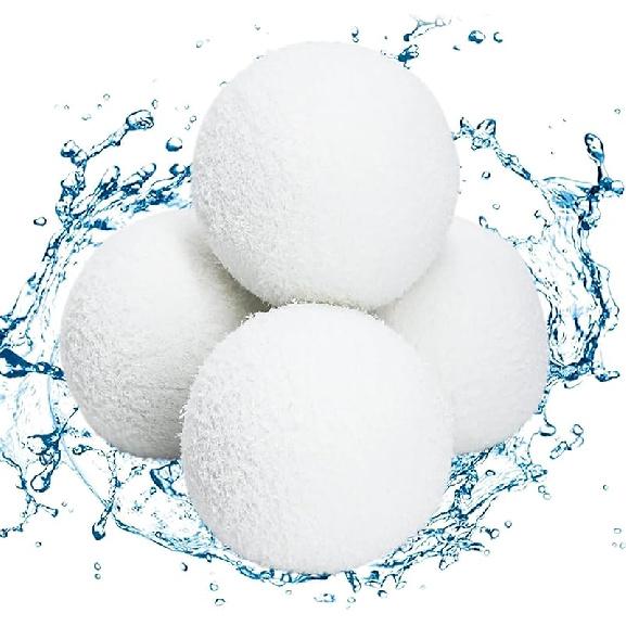 Scum Balls for Spas Hot Tub, 6 Pack Reusable Hot Tub Scum Absorber, Pool Filter Balls Surface Oil Absorbing Removes Scum Oils, Washable Floating