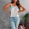 Women Sequin Top Scoop Neck Sleeveless Blouse Sparkle Camisole Top Summer Charming Blouse Silver L