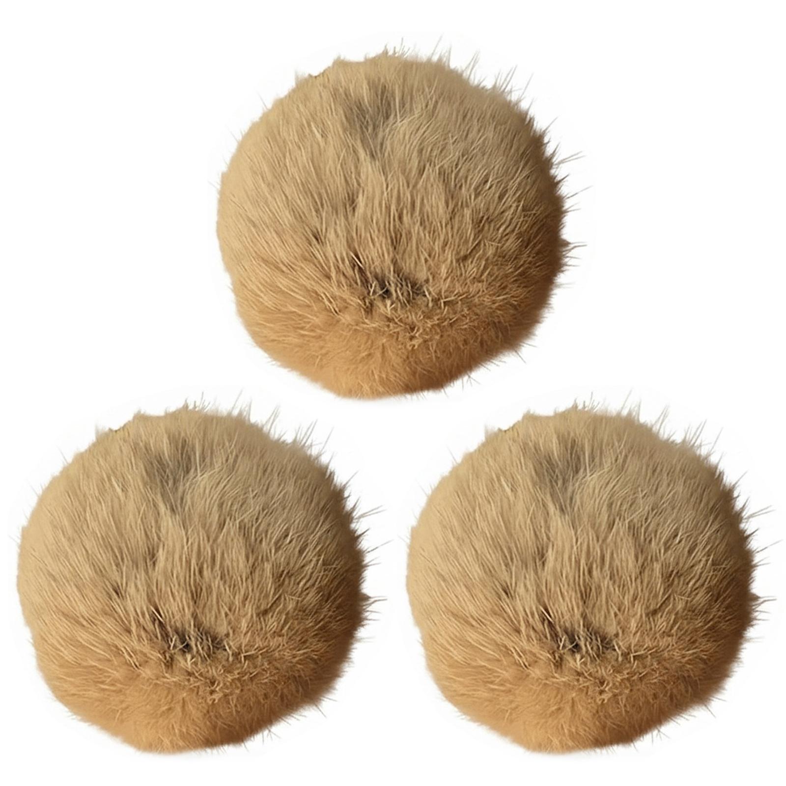 

8cm Faux Rabbit Fur Ball Funny Interactive Gifts Fluffy Cat Toy Ball for Indoor Pet Kitten Teething Chasing & Self Play