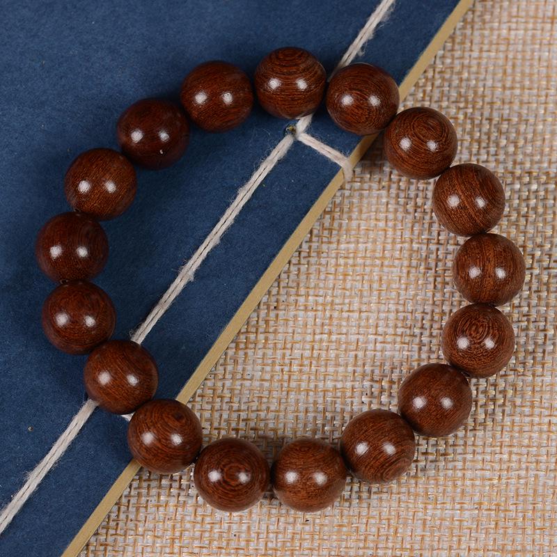 Golden Sandalwood 2.0 Bead Bracelet: Wooden Prayer Jewelry for Men, Women, Couples.