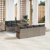 VidaXL 9-Piece Garden Sofa Set with Gray Cushions Poly Rattan Acacia 3349306
