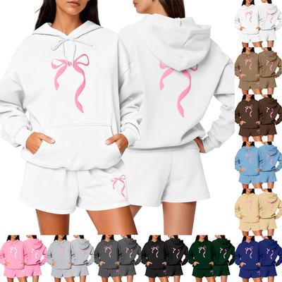 Damesmode Casual Lange Mouw Shorts Sport Ronde Hals Sweatshirt Set