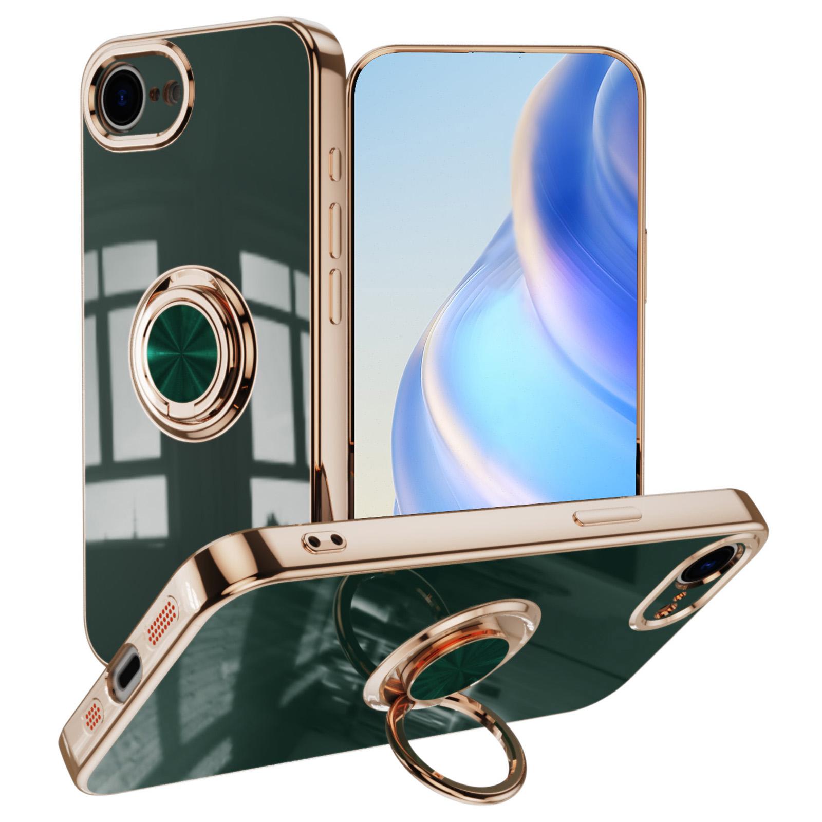 

For iPhone 16e Case Precise Cutouts 6D Electroplating TPU Phone Cover with Ring Holder A