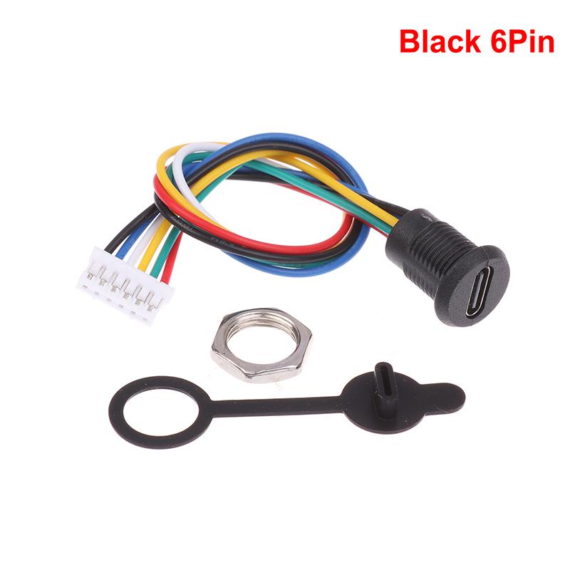 (YY)1Pc USB-C 5A High Current Charging Socket With M11 Nut Snap Lock Plate Transparent Type C Waterproof Female Connector Jack