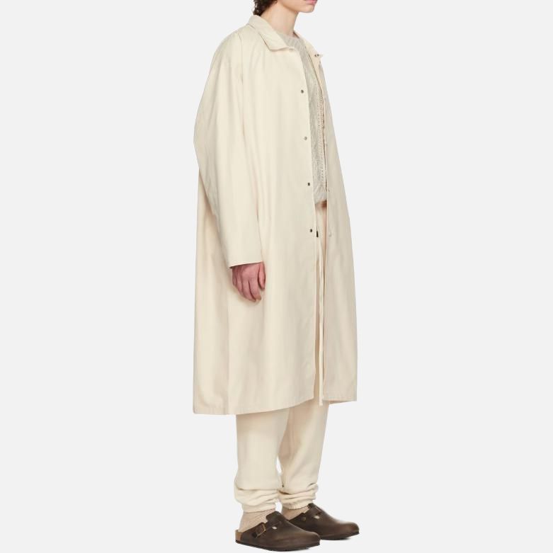 Fear of God Essentials Fall Winter 2022 Long Coat Men Outerwear Eggshell-White FOG-SS22-712