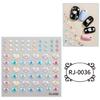 Embossed Cartoon Nail Art Stickers Decals Self-Adhesive Floral Nail Supplies