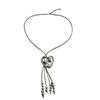 Boho Retro Sliver Color Irregular Heart-shaped Tassel Long Thin Rope Chain Necklace for Women Personality Collar Chain Jewelry