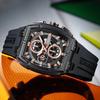 CURREN Silicon Strap Multi-functional Dialn Auto Date Design Men's Watch Sports Chronograph Watches