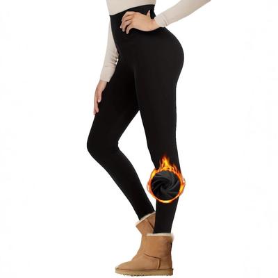 Damen Fleece Yoga Leggings mit hohem Bund - Elastisch, Warm, Schlankmachend, Bauchkontrolle, Herbst/Winter Stil