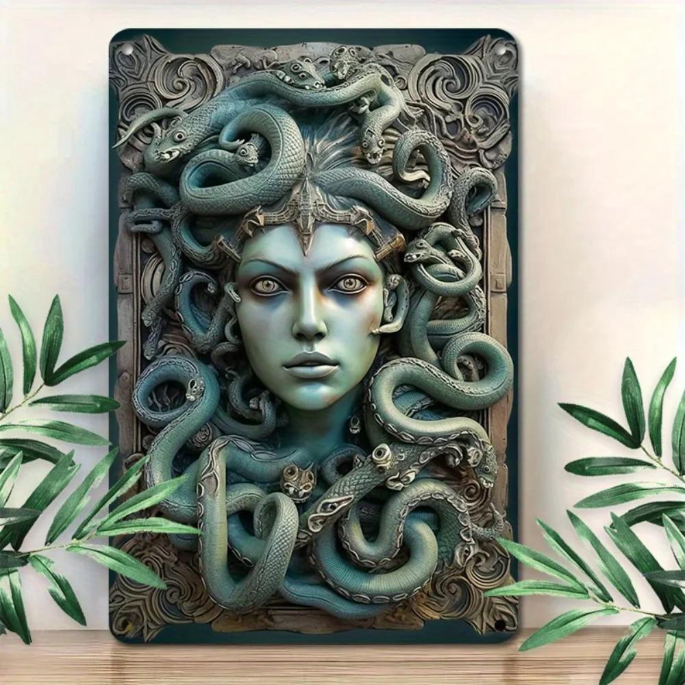 GothicDemonGiftSign Metallschild - Gothic-Dämonen-Thema, 2D-Display, Hohe Biegefestigkeit, Vintage Heim-/Fitnessstudio-/Laden-Dekor, Einzigartiges Geschenk