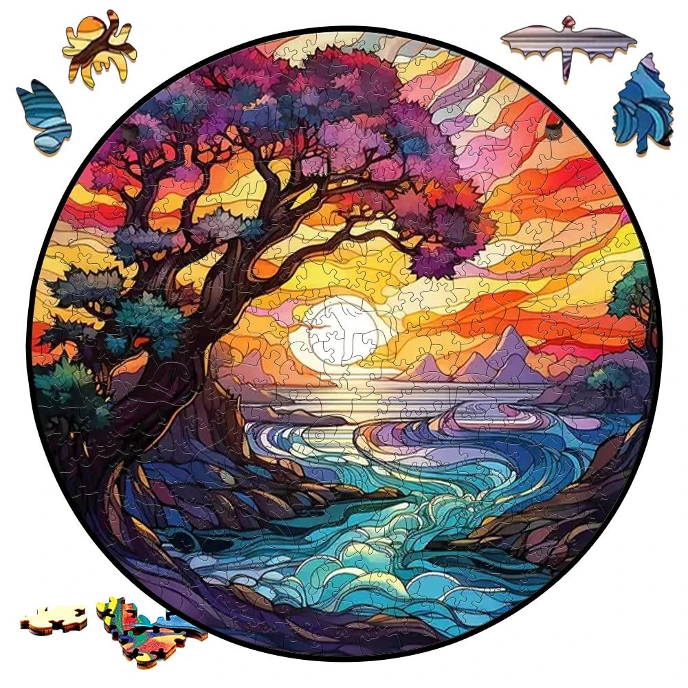 3D Ruhiger Frühlingstag Holzpuzzle Tier Spielzeug Ideal für Erwachsene Kinder Blume Geburtstagsgeschenk Holzpuzzle Montessori Spiele