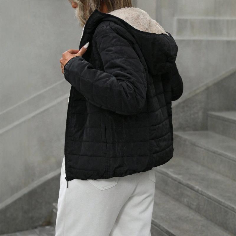 Women S Quilted Hooded Winter Cotton Coat Warm Lightweight Jacket