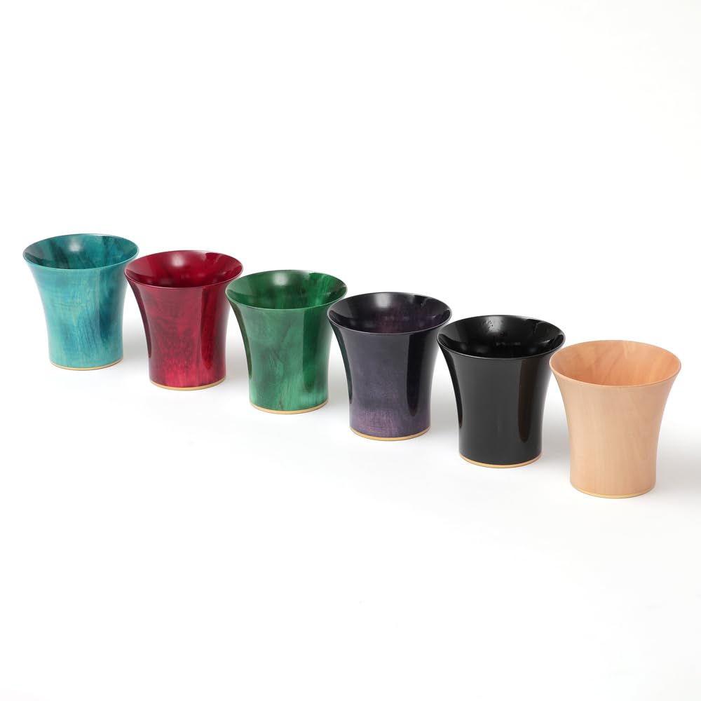 Cool Cup Hyakkei Wooden Cup Tumbler Made in Japan Tochinoki Yamanaka Lacquerware Rock Glass (Darkness Black)