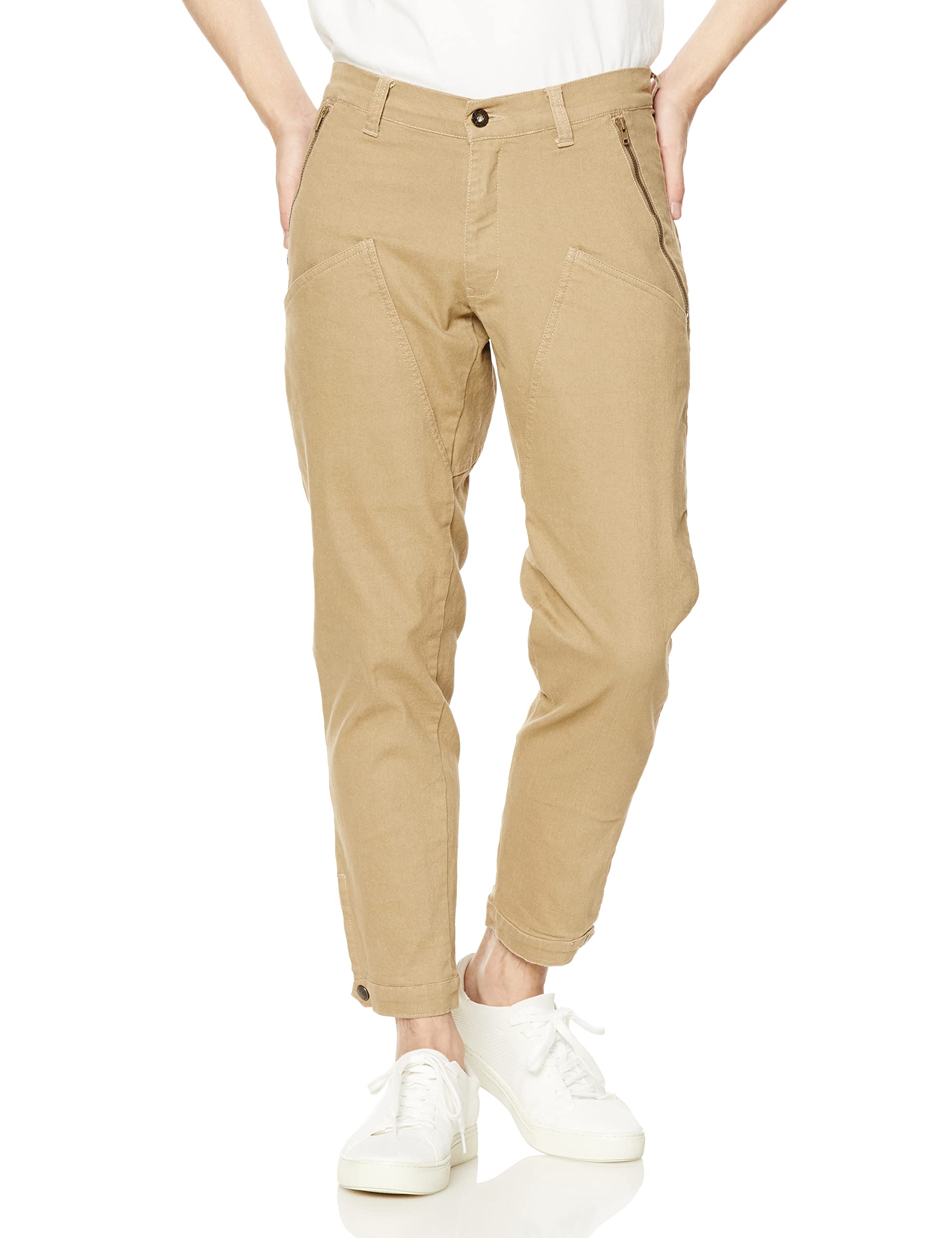 

Kapelmuur Cycling Casual Pants, Unisex, Cotton Blend, Belted Ankle Pants with Pad Removal System, Beige, Size XS