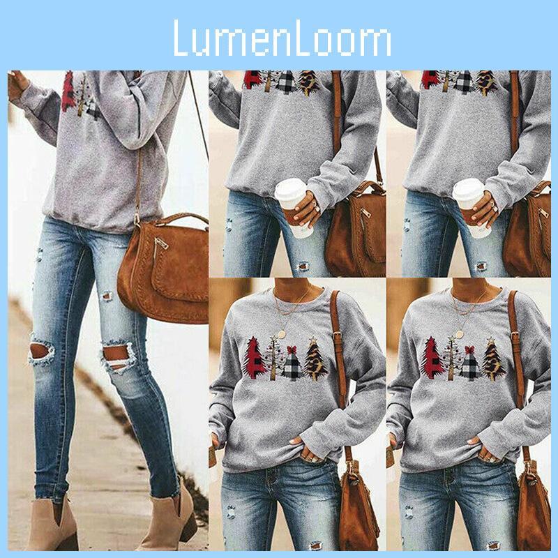 Felpa Natalizia da Donna Elegante a Manica Lunga Pullover per Occasioni Festive
