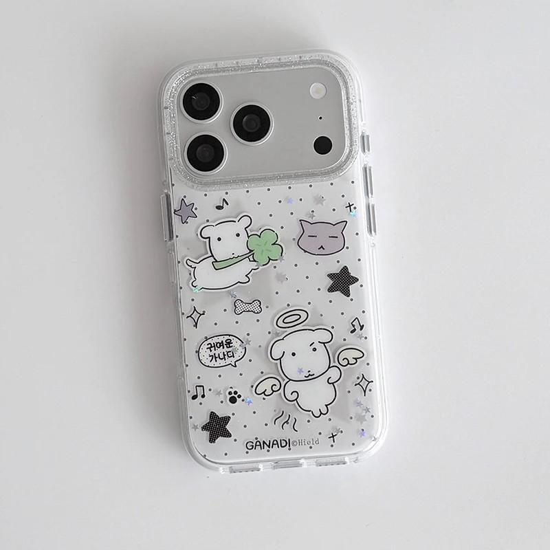 Kawaii Puppy Polka Dots Phone Case for Samsung Galaxy A37 A57 A17 A56 A36 A26 A73 A55 A54 A53 A52 A34 A33 A23 A14 A13 4G5G Cover