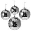 LALAFINA Mirror Reflective and Christmas Tree Handmade Party Store DIY Set of 4 Balls, Balls, 15cm, 12cm, 10cm, 8cm, Ornaments, Ornaments, Spheres,