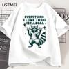 Funny Raccoon Graphic T Shirts Humor Cotton T Shirt for Men Women Casual Short Sleeve Loose T-shirt Harajuku Mens Clothes