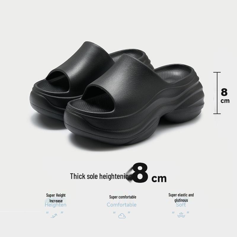 Damen Höhenverstärkende Dicksohlige Outdoor-Slipper - Sommer Strand EVA Pantoletten (8 cm)