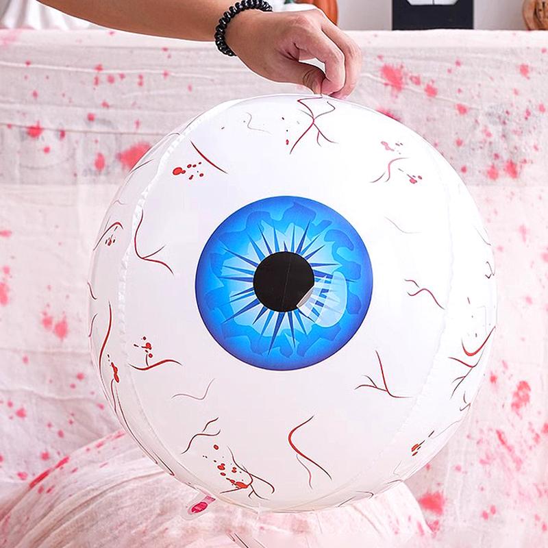 

10/1pcs Halloween Eyeball Balloons Large Bloodshot Horror Colorful Eyeball Aluminum Film Balloon for Halloween Party Scary Decor 1PC&55cm синий