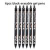 Set of Retractable Gel Pens with a 0.5Mm Tip, Perfect for Correcting Mistakes with Washable Barrels. Including 6 Erasable Pens