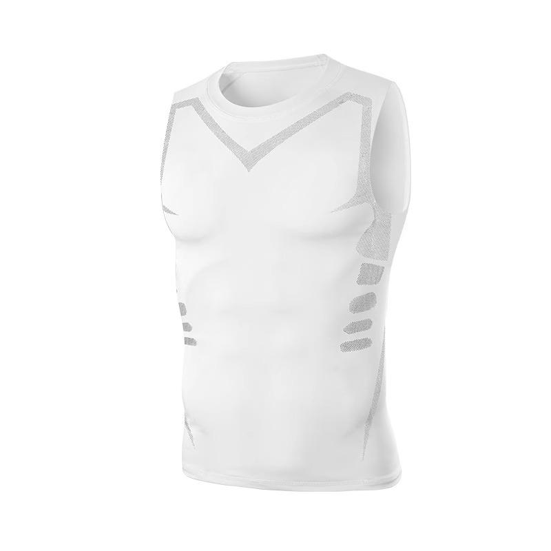 Ubrania fitnessowe Męska kamizelka sportowa Kombinezon lodowy Jedwab Szybkoschnące ubrania Letnie bieganie Koszykówka Trening Bezrękawnik T-shirt