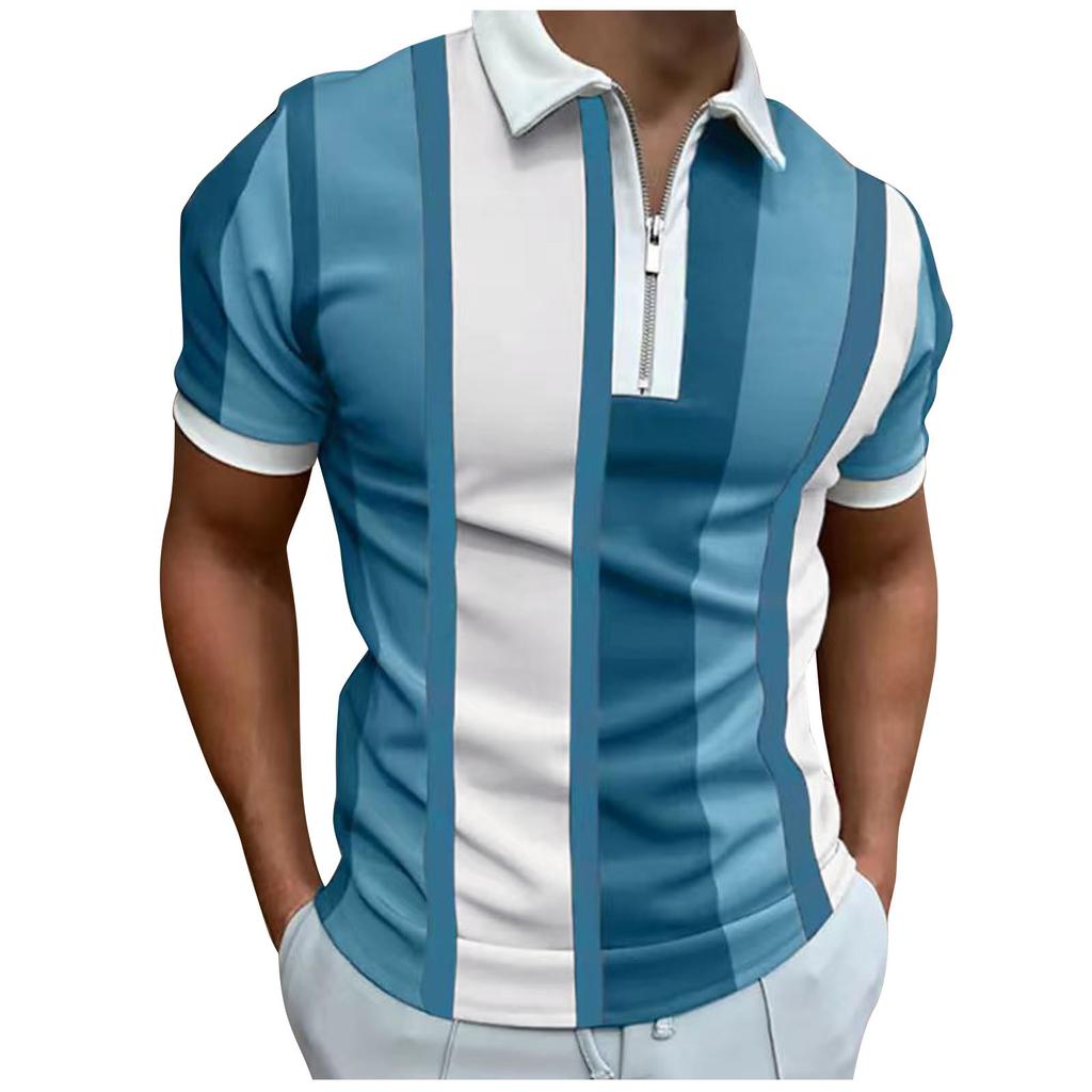 Men's Shirt Golf Shirt Retro Color Contrast Outdoor Street Short Sleeves Button-Down Print Clothing Apparel Fashion Designer Casual Breathable