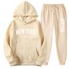 New York Graphic Print Tracksuit Set Mens Womens Loose Fit Hoodie Sweatpants Sportswear Casual Activewear