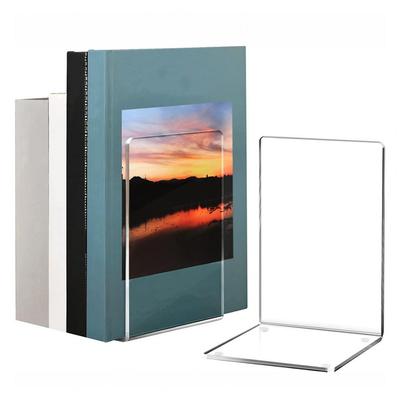 4Pcs Acrílico Bookends Clear Book Ends Organizador Suporte para Livros Suporte para Livros Arquivo de Livros Videogames Decorativos Book Stoppers